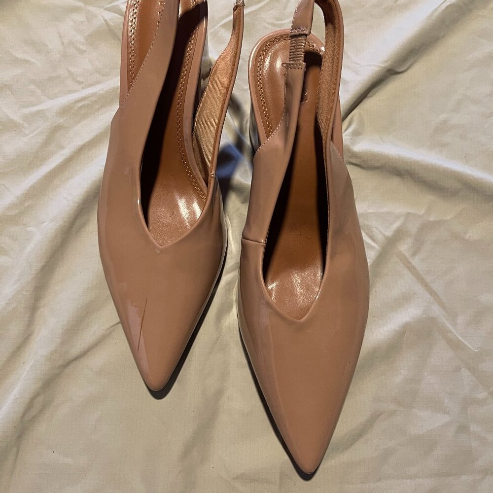 ASOS Design Slingback Heels – Pinky Nude, Chunky Heel, Size 9